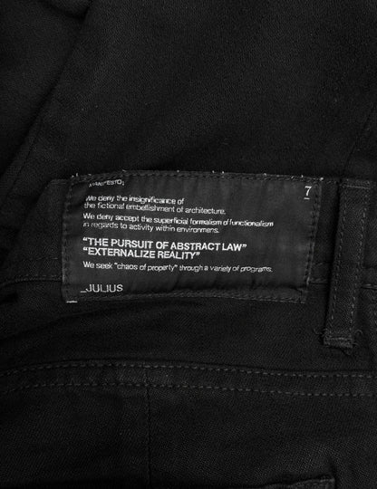 Julius_7 AW12-13 “resonance;” Light-wax Twisted Panel Rider Skinny Denim
