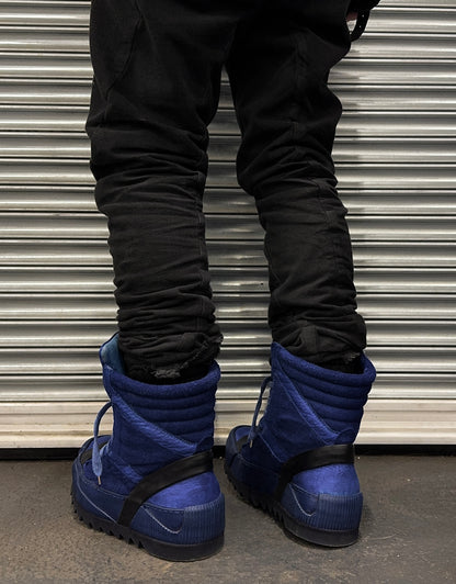 Boris Bidjan Saberi SS16 Object-dyed Yak Skin ‘Bambas’ Nuclear Blue Hi-top Sneakers