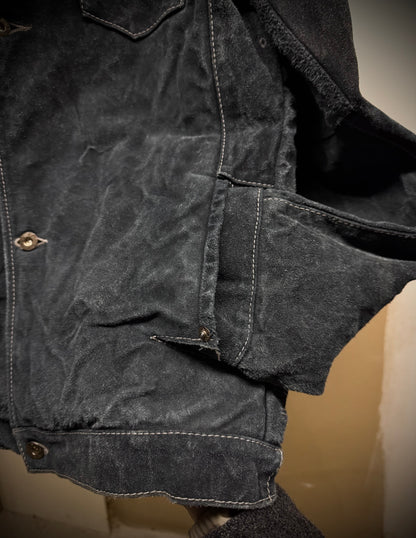 Taichi Murakami AW25 Indigo Hand-Dyed Reverse Calf Leather Work Jacket