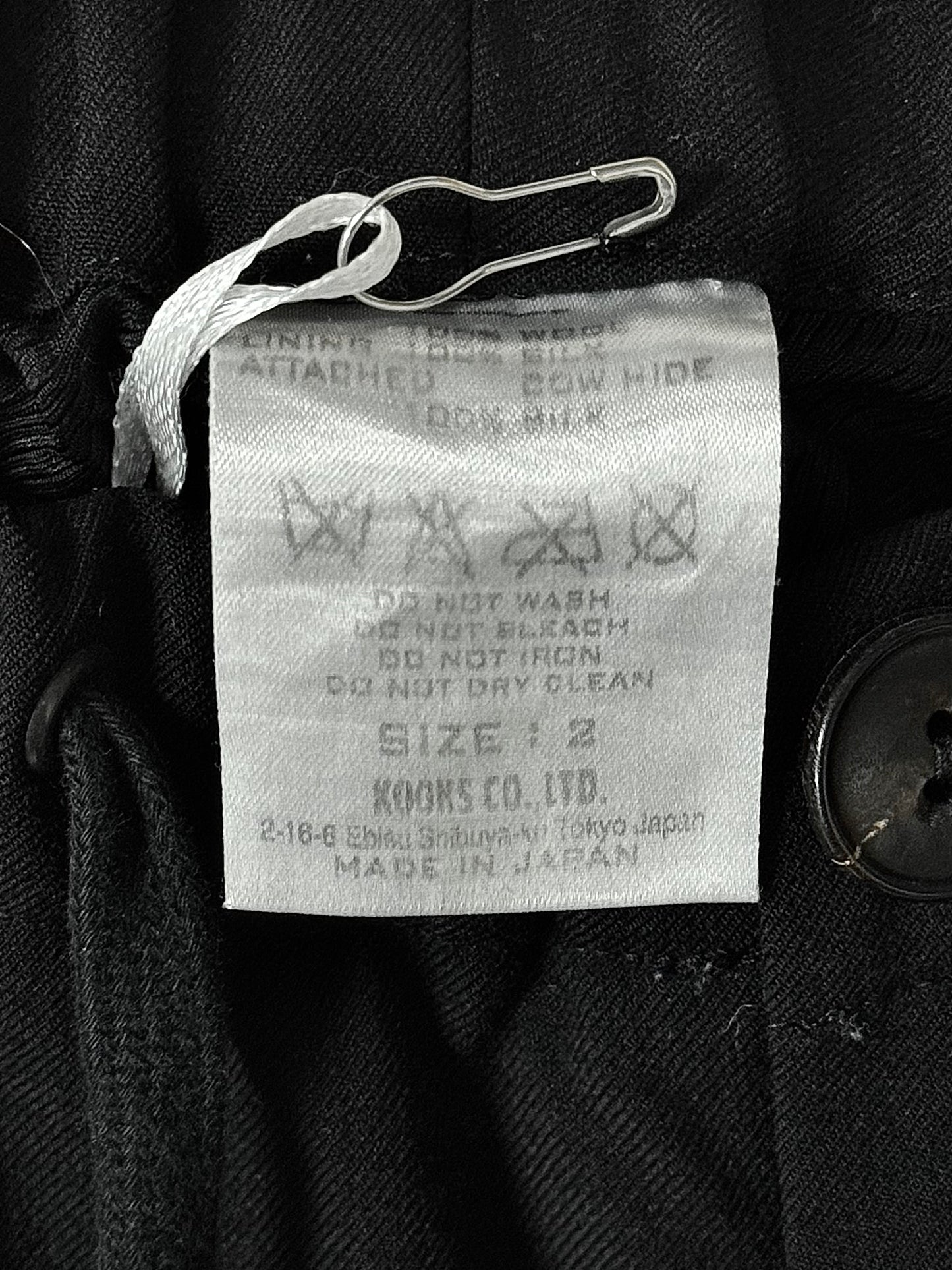 Number (N)ine AW06 “NOIR” Diamond Patches Frayed Wool Pants