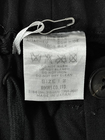 Number (N)ine AW06 “NOIR” Diamond Patches Frayed Wool Pants
