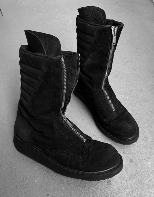 Rick Owens AW11 “LIMO” Suede Leather Mohawk Basket Creeper Boots