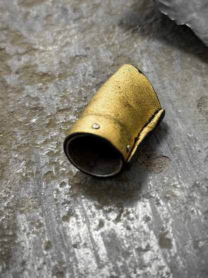 DETAJ Gold Haku Leather Ring detail | DRIEW GARMENTS