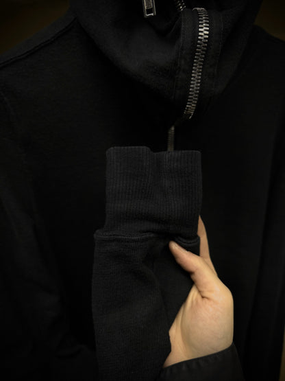 Rick Owens DRKSHDW AW16 "MASTODON" Black Cotton Gimp Hoodie detail | DRIEW GARMENTS