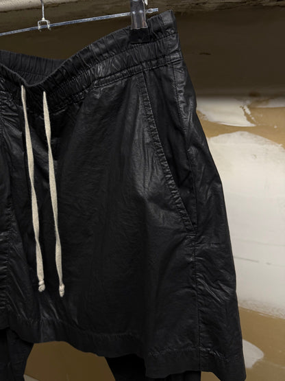 Rick Owens DRKSHDW SS08 "CREATCH" Waxed Gladiator Kilt Layer Pants detail | DRIEW GARMENTS