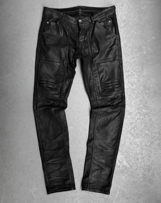 Rick Owens AW19 "LARRY" Waxed Nagakin Skinny Denim