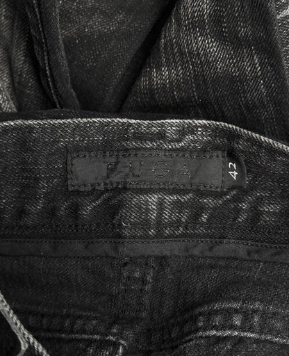 GOSTAR DE FUGA Early 00s Washed Grey Painted Flare Bootcut Denim