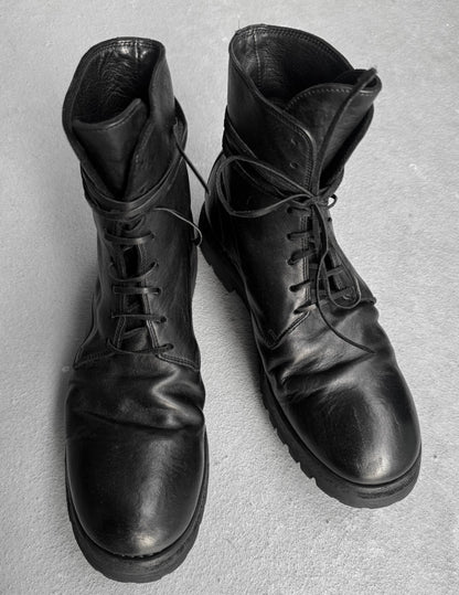 GUIDI '795V' Black Horse Leather Lace-up Boots