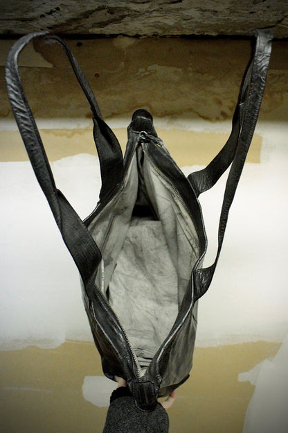 Fabio Quaranta 'FQR' Early 00s Hand Painted Leather Tote Bag detail | DRIEW GARMENTS