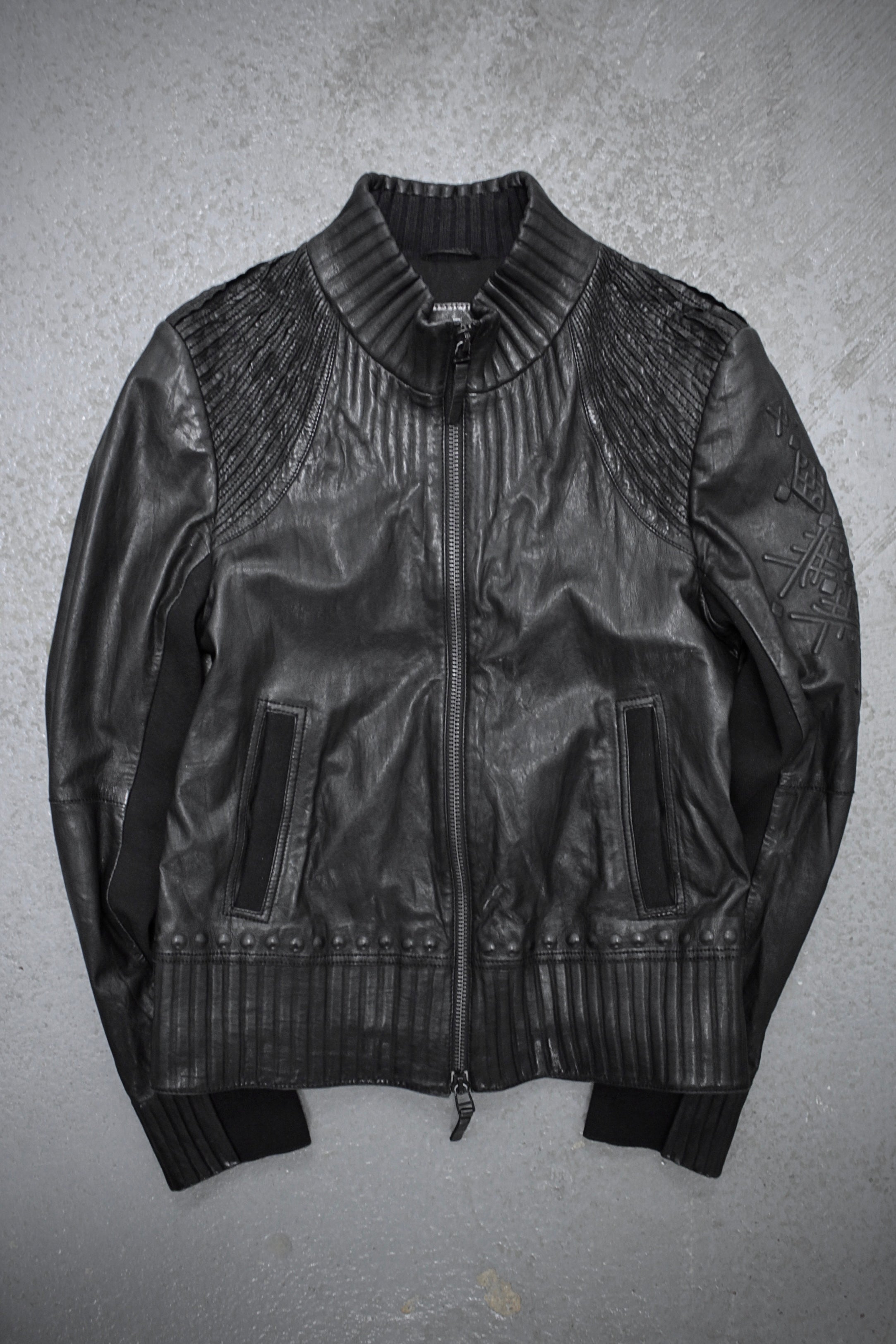 Girbaud Y2K Embossed Leather Rider Jacket | Archive – DRIEW