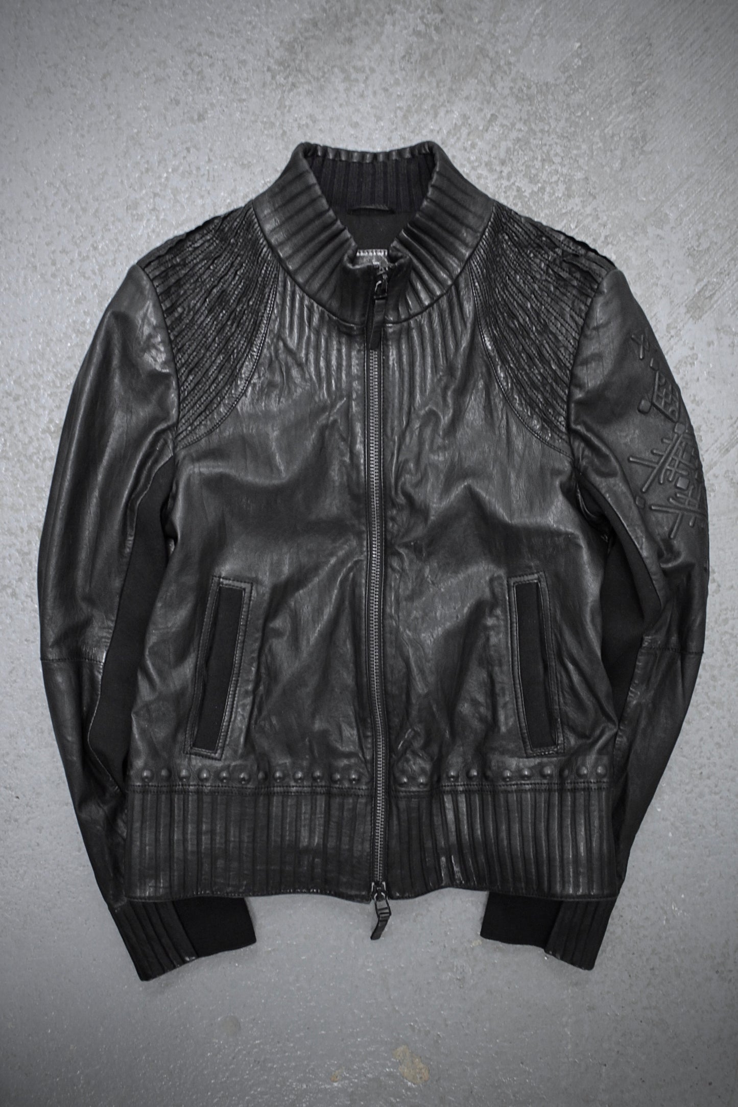 Marithé + François Girbaud Early 00s Embossed Lambskin Leather Rider Jacket | Archive Fashion Toronto