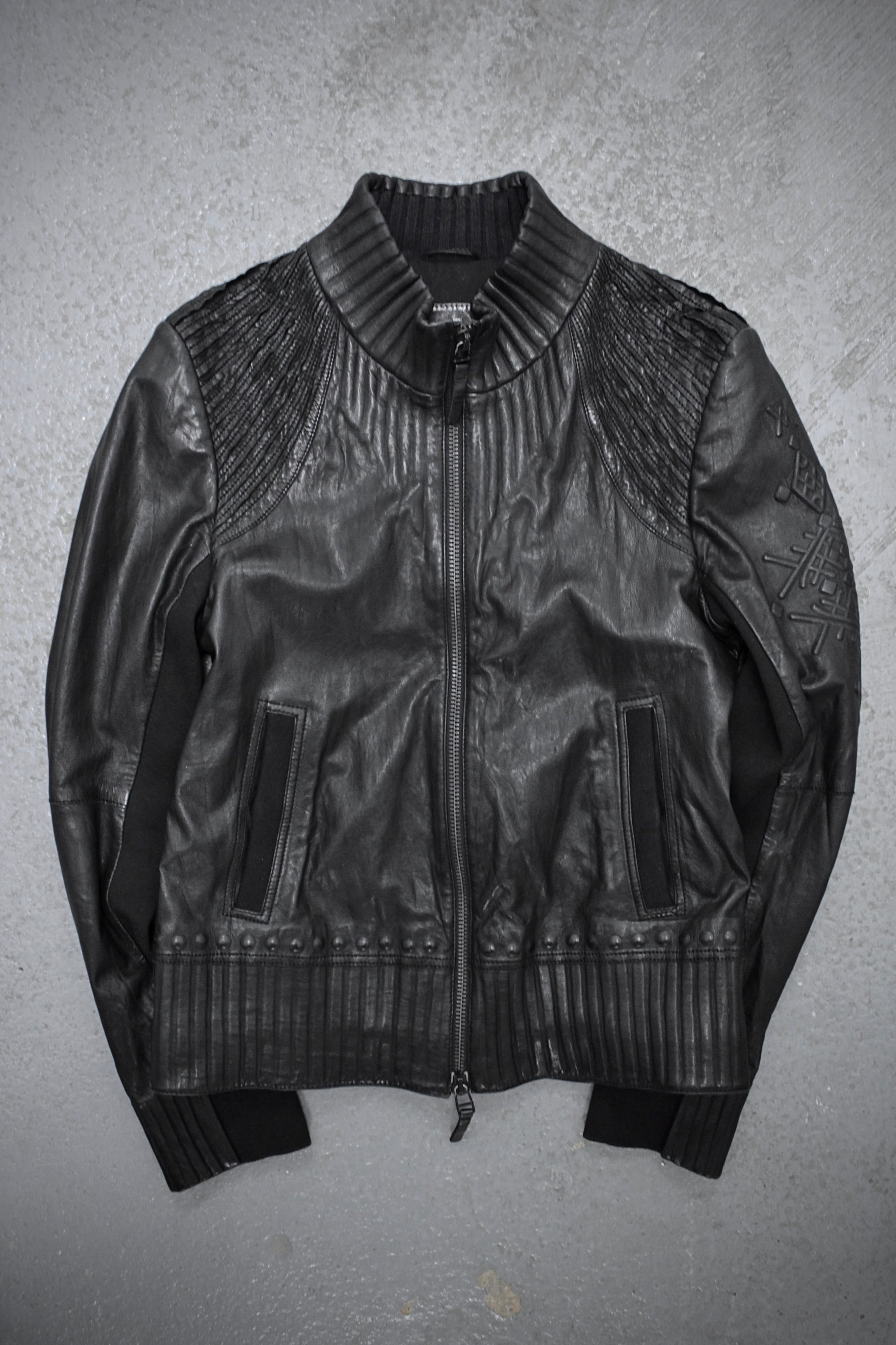 Marithé + François Girbaud Early 00s Embossed Lambskin Leather Rider Jacket | Archive Fashion Toronto