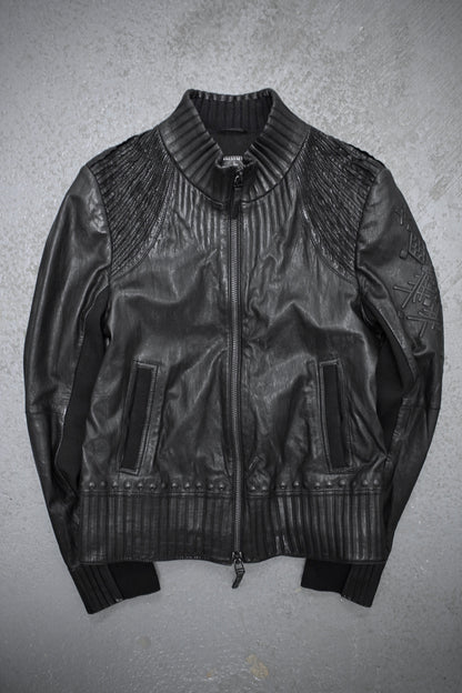 Marithé + François Girbaud Early 00s Embossed Lambskin Leather Rider Jacket | Archive Fashion Toronto