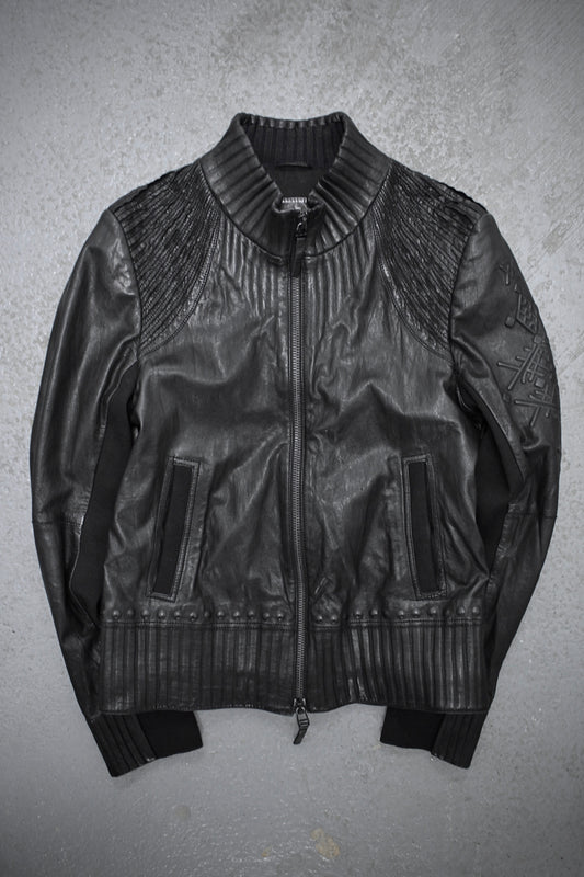 Marithé + François Girbaud Early 00s Embossed Lambskin Leather Rider Jacket | Archive Fashion Toronto