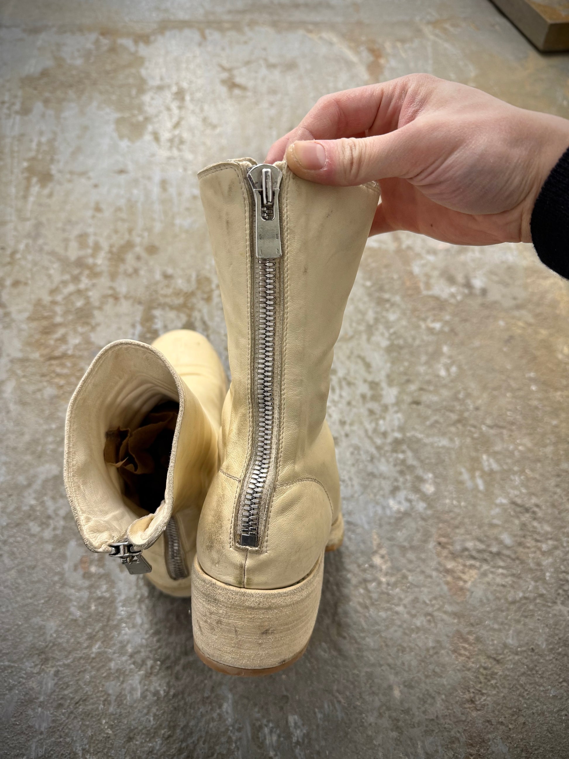 Other GUIDI 'B788Z' White Full-grain Horse Leather Back Zip Boots detail | DRIEW GARMENTS