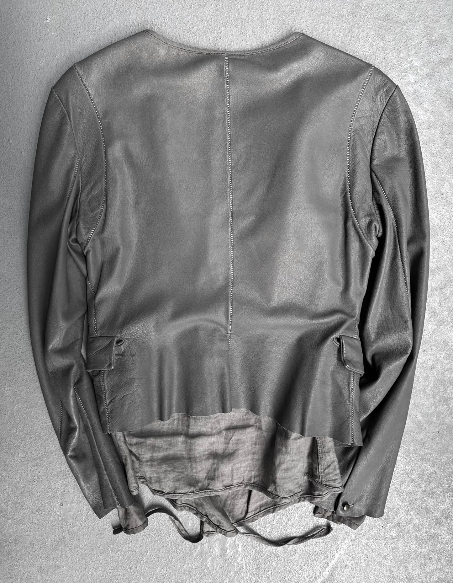 Isaac Sellam: “Experience” Overlock Stitch Cropped Deerskin Leather Jacket