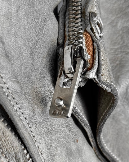 Carol Christian Poell ‘AM/2687P ROOMS-PTC’ Object-dyed Kangaroo Leather Titanium Prosthetic Tornado Zip Boots