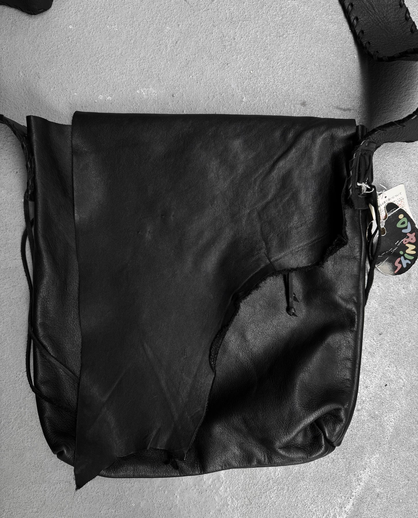SHIN & CO Late 90s Distressed Leather Flap Shoulder Bag