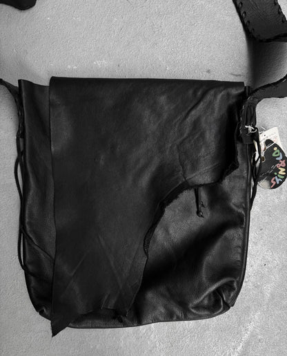 SHIN & CO Late 90s Distressed Leather Flap Shoulder Bag
