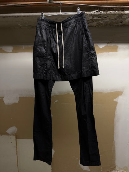Rick Owens DRKSHDW SS08 "CREATCH" Waxed Gladiator Kilt Layer Pants | Archive Fashion Toronto