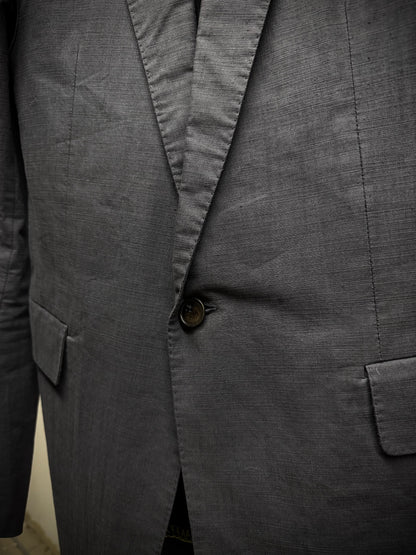 Carol Christian Poell SS06 'GM/2098 ORDER/109' Yellow Overlock Stitch Single Button Blazer detail | DRIEW GARMENTS
