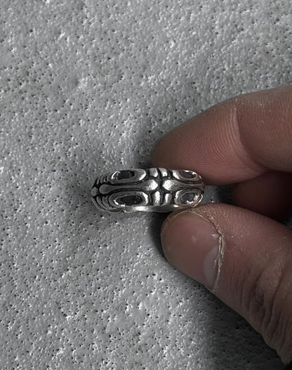 A&G Rock N’ Roll Couture Early 00s Engraved Etch Band Silver Ring