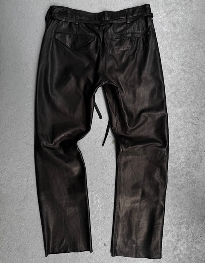 Ann Demeulemeester AW08 Lambskin Leather Bootcut Flare Pants