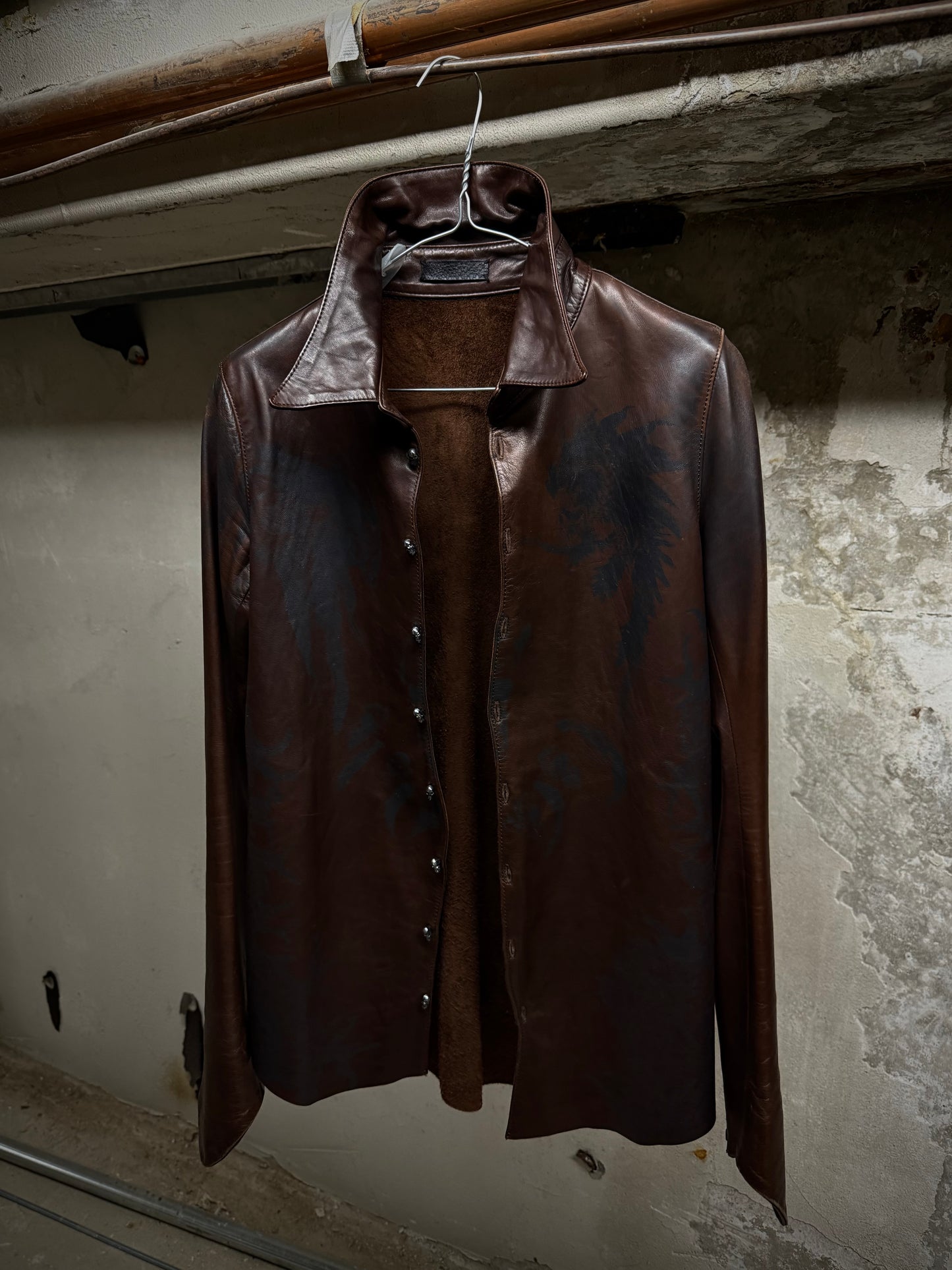 IfSixWasNine 'SHIRT GYPSY-G.0. J/M' Foliage Print Horse Leather Shirt
