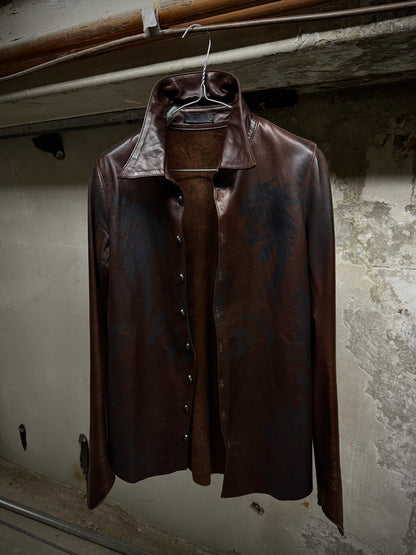 IfSixWasNine 'SHIRT GYPSY-G.0. J/M' Foliage Print Horse Leather Shirt