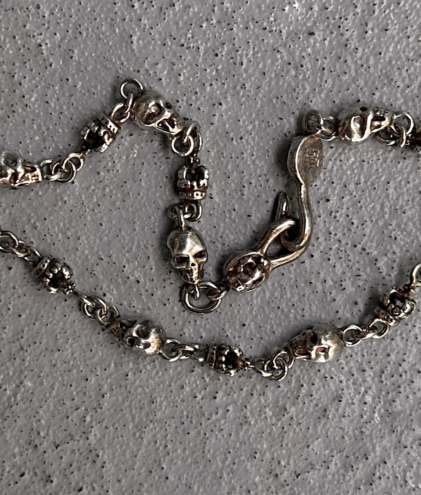 Justin Davis Early 00s .925 Silver Skull Necklace