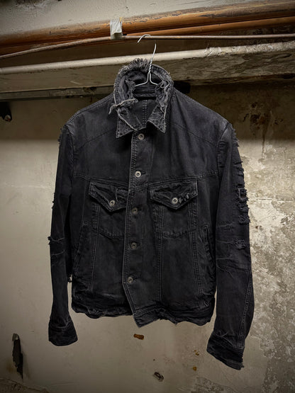 JULIUS _7 SS18 “Acid Glaciers;” Limited Edition Distressed 12oz Denim Trucker Jacket | Archive Fashion Toronto