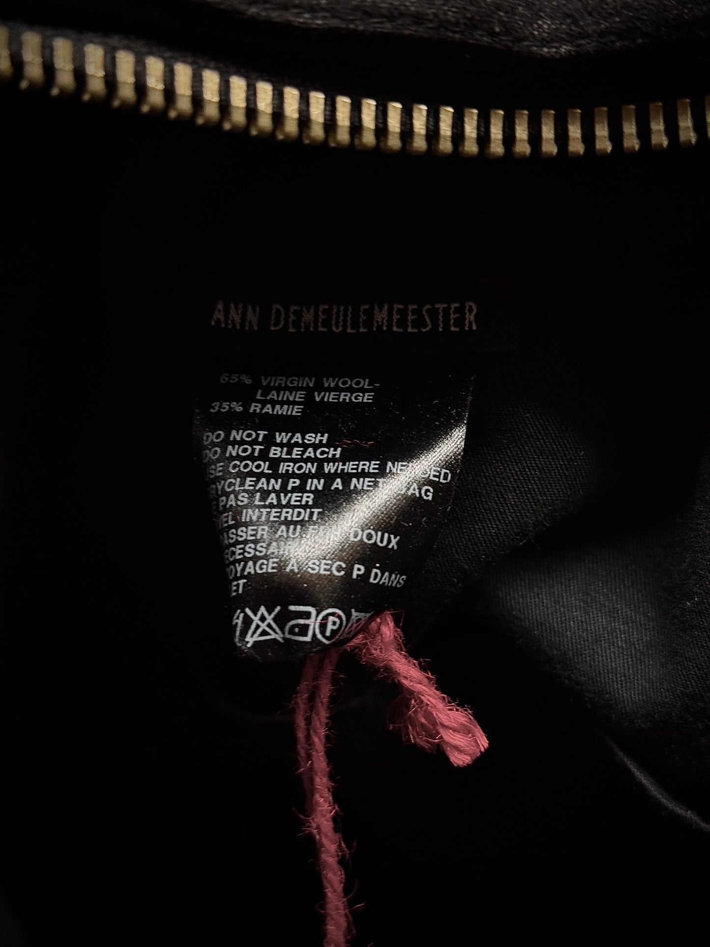 Ann Demeulemeester 2010s Skull Charm Wool Ramie Backpack
