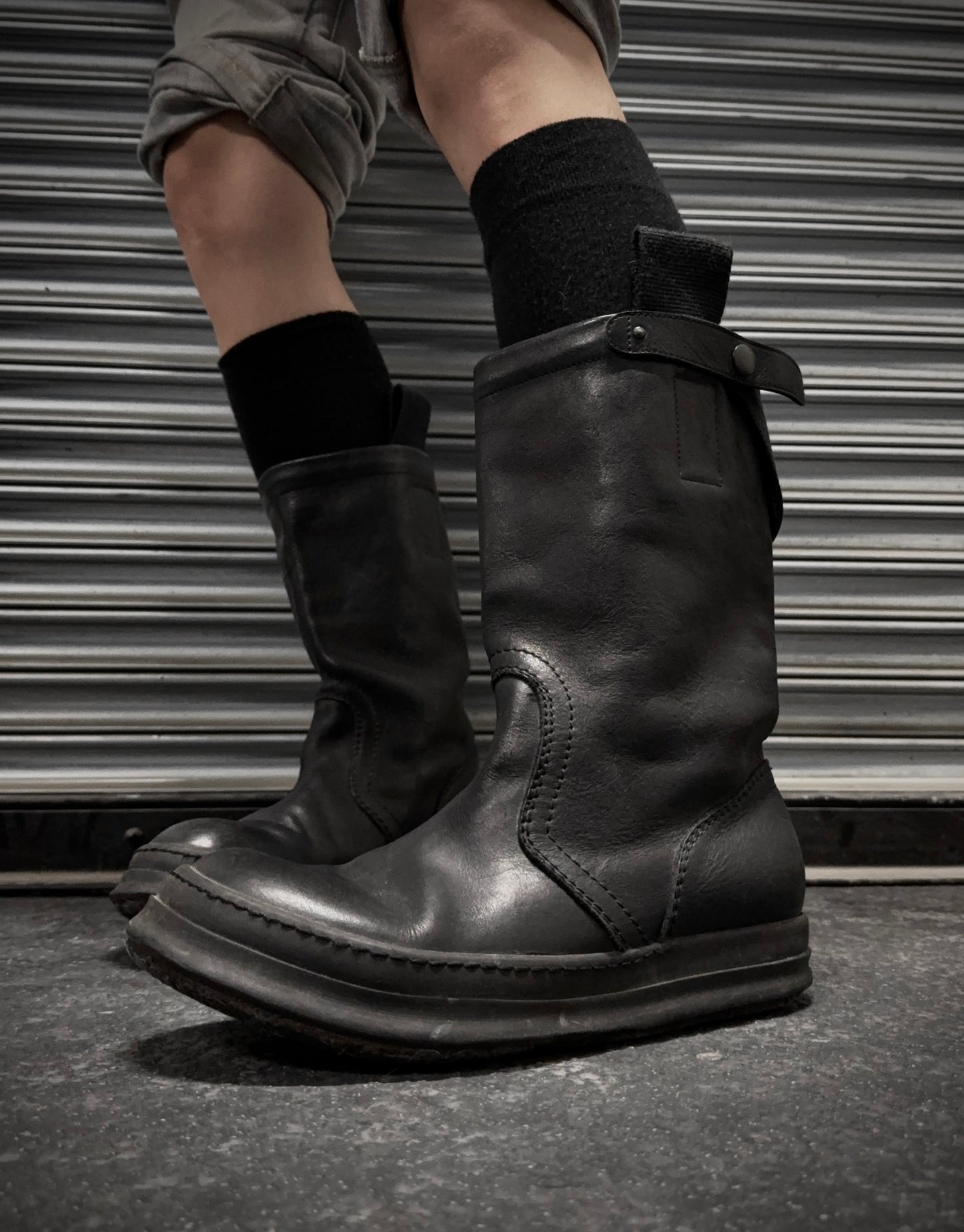Rick Owens AW05 "MOOG" Pull-Tab Engineer Sneaker Boots