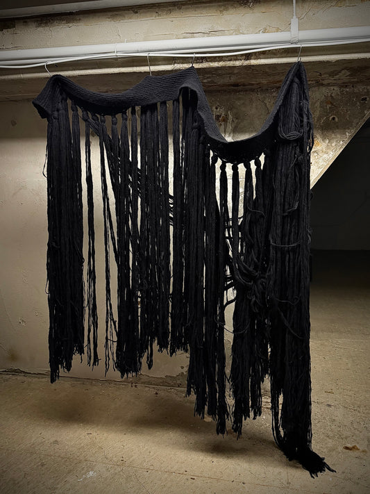 NICOLAS ANDREAS TARALIS Early 00s Jumbo Fringed Wool Scarf | Archive Fashion Toronto