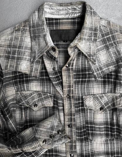 Isamu Katayama “BACKLASH” SS15 Pig Leather Trim Studded Western Shirt