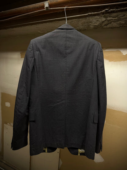 Carol Christian Poell SS06 'GM/2098 ORDER/109' Yellow Overlock Stitch Single Button Blazer