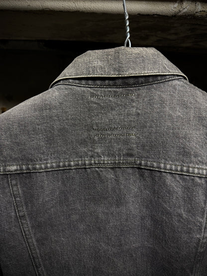 Helmut Lang Early 00s Washed Grey Denim Trucker Jacket