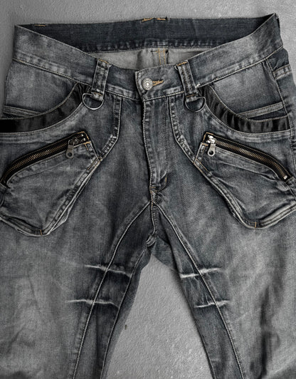 PPFM Early 00s Acid Bleached Banana Cut Denim