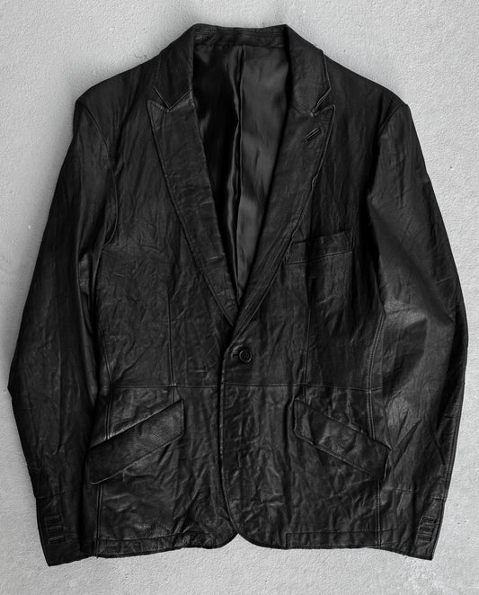 PPFM Early 00s Wrinkle Sheepskin Leather Blazer