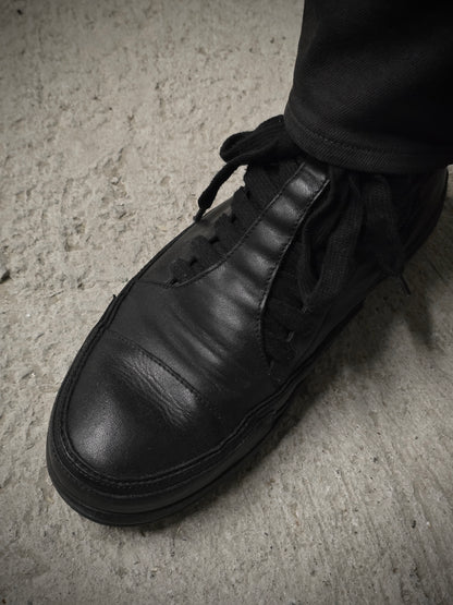 Ann Demeulemeester "Roccia" Black High-top Leather Sneakers