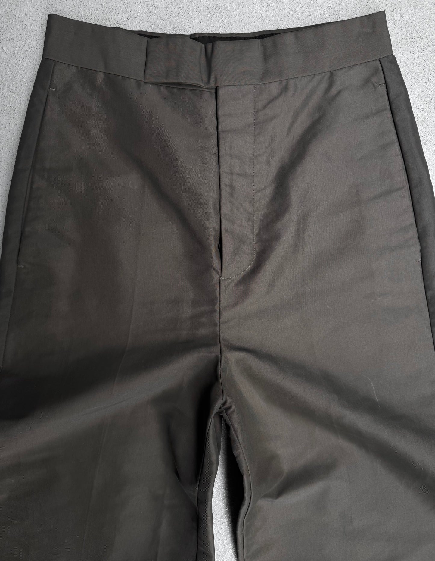 Rick Owens AW18 “SISYPHUS” Khaki Nylon Soul-trains Wide Leg Pants