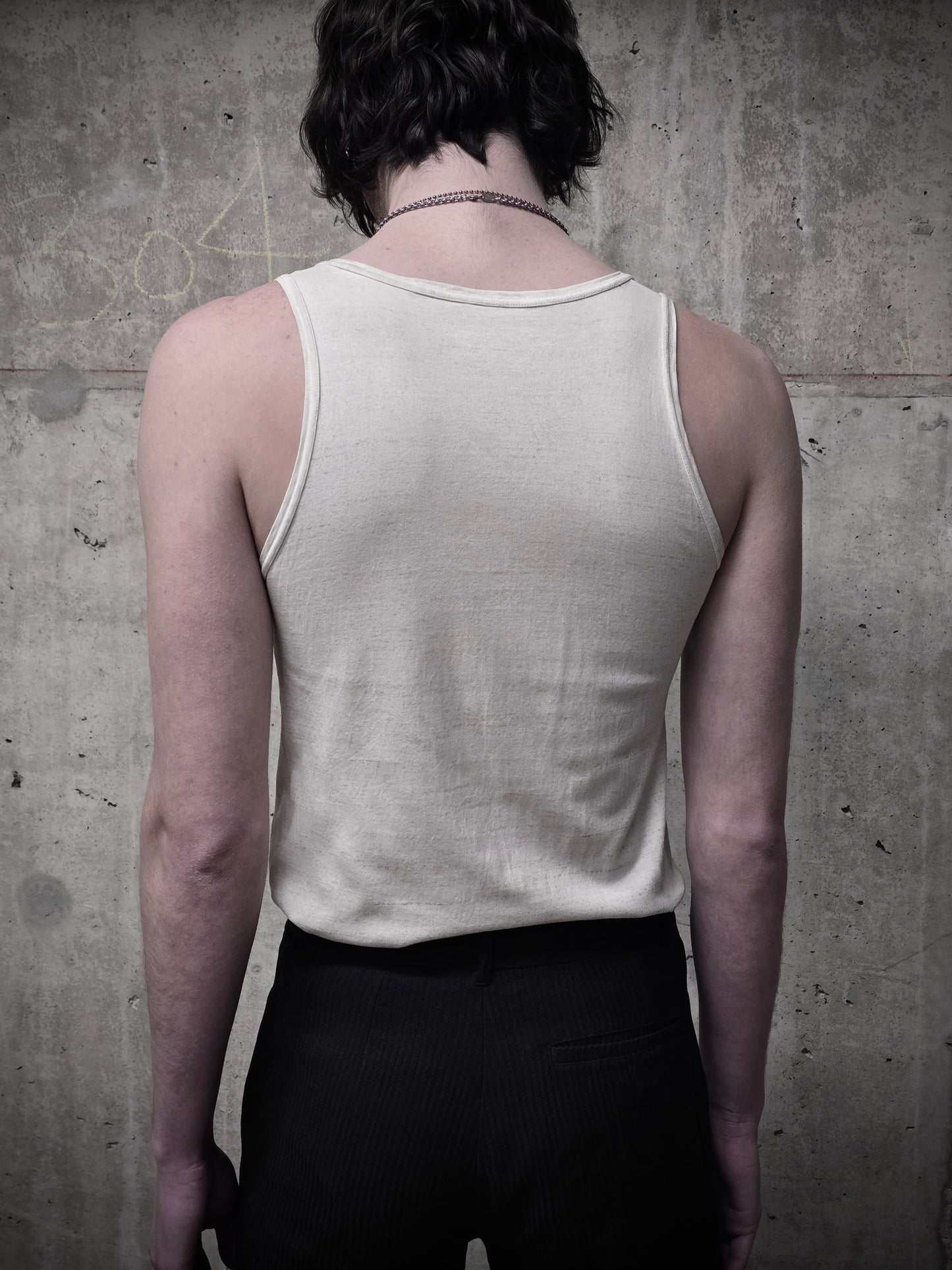 Carol Christian Poell SS05 "Dispossessed" Acid-Treated Flap Tank Top detail | DRIEW GARMENTS