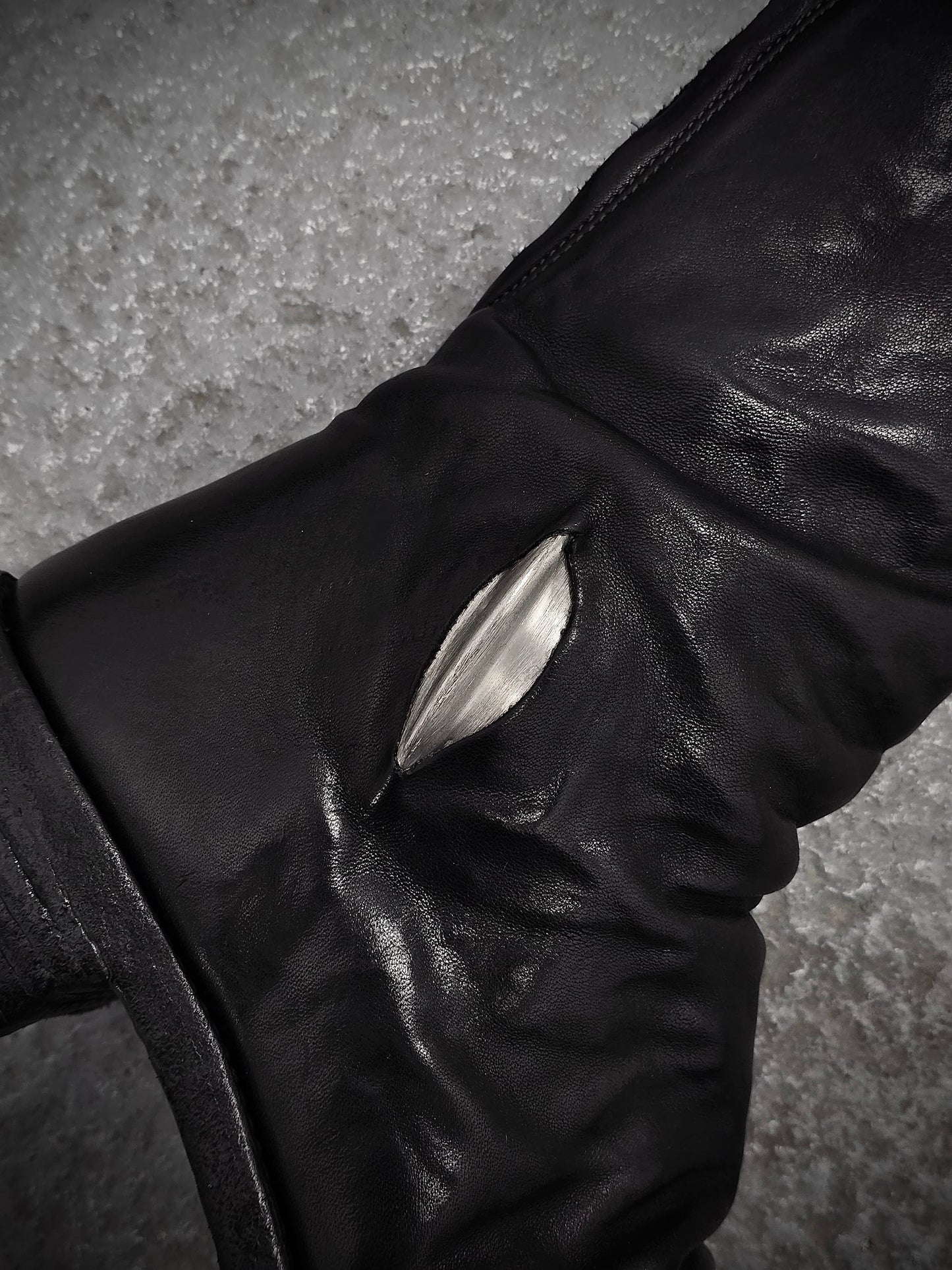 Carol Christian Poell 'AM/2687P CORS-PTC/010' Horse Leather Titanium Prosthetic Tornado Zip Boots detail | DRIEW GARMENTS