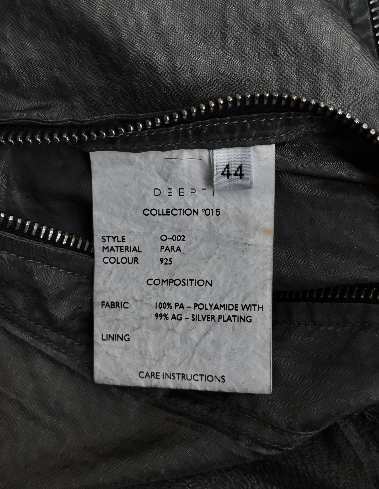 DEEPTI Collection °015 .925 Silver Plated 'O-002' High Neck Bomber Jacket