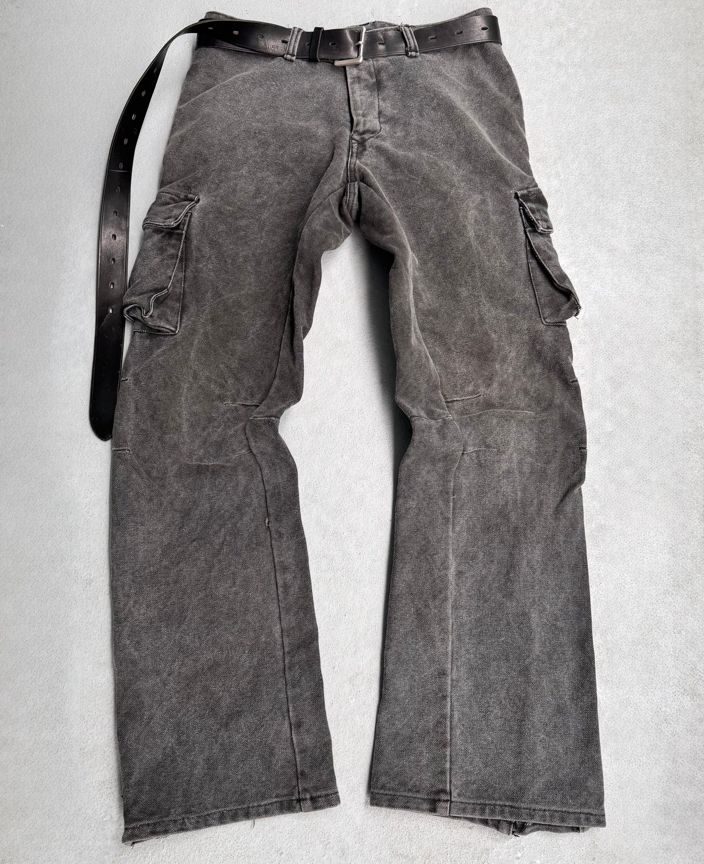 RipVanWinkle Late 90s Articulated Knee Flare Bootcut Cargos Denim