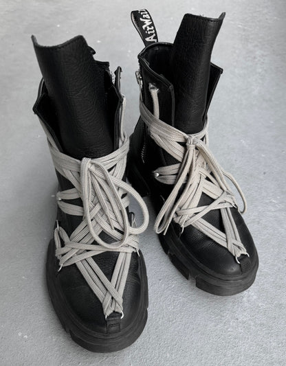 Rick Owens x Dr. Martens 1460 DMXL Megalace Leather Lace-up Boots