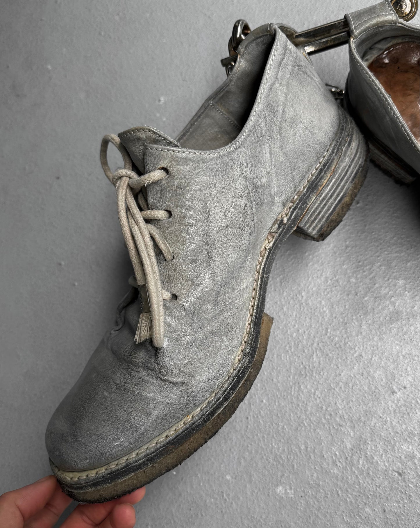 Carol Christian Poell ‘AM/2597-IN ROOMS-PTC’ Object-dyed Kangaroo Leather Folded Officer Derbies