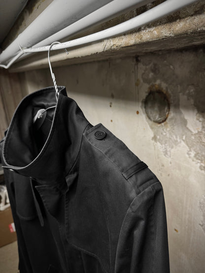 agnès b. homme Early 90s Cotton Poly Gaberdine Mac Coat detail | DRIEW GARMENTS