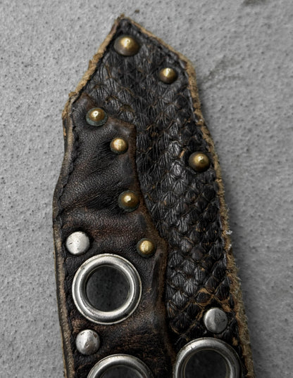 KMRii Early 00s Scar-stitch Honeycomb Leather Belt