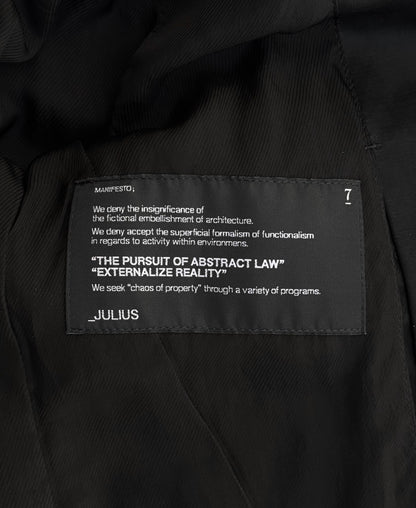 Julius_7 SS14 “ghost;” Dual-zip Padded Fencing Jacket